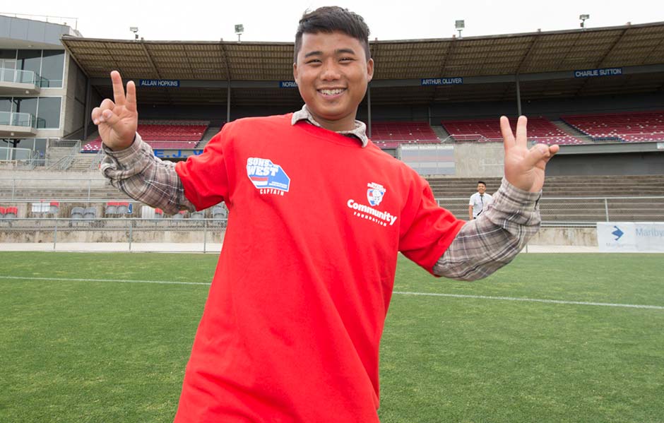 HERO_0808019WBCF.jpg Spending the majority of his life within a Thai refugee camp, Meh Poe and his family travelled to Australia shortly after his eighteenth birthday. - Western Bulldogs